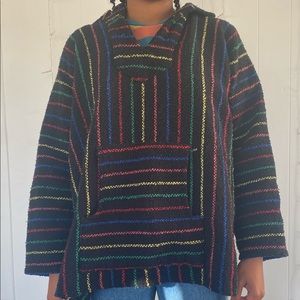 Woven pullover sweater jacket